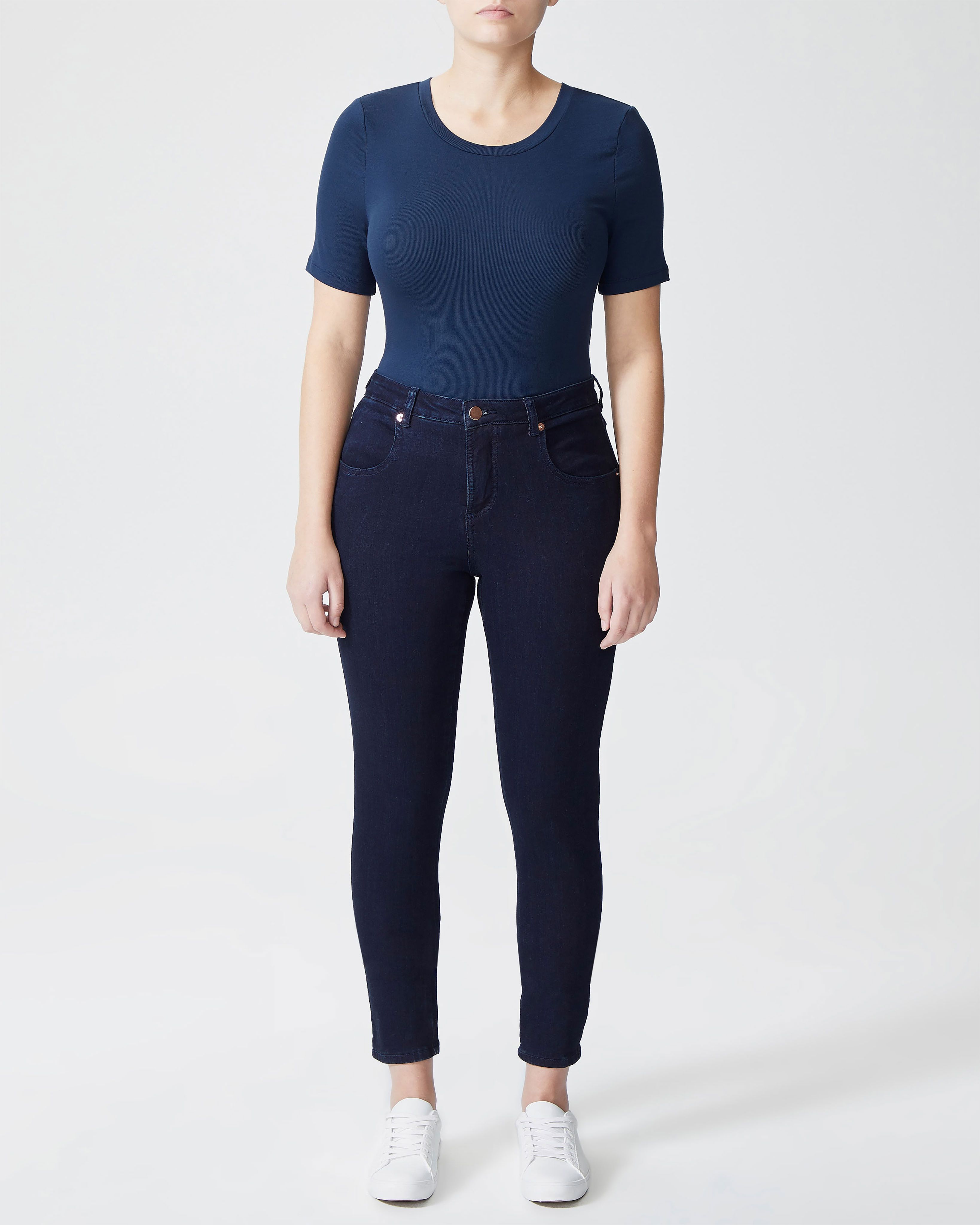 Seine Mid Rise Skinny Jeans 27 Inch - Dark Indigo | Universal Standard